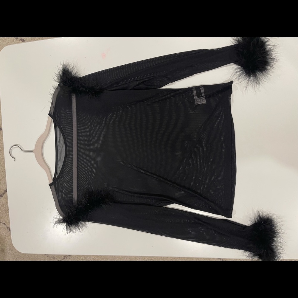 feathered blouse